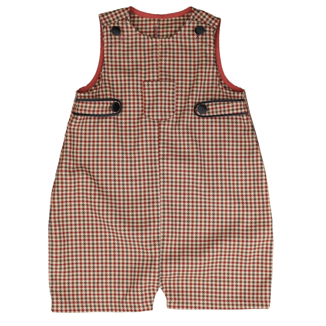 Belati  Wine Houndstooth Short Overall
