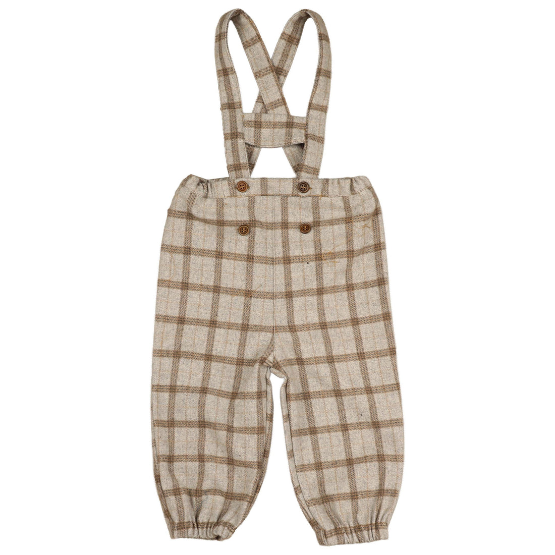 Belati  Light Grey H Bar Plaid Suspender Trousers