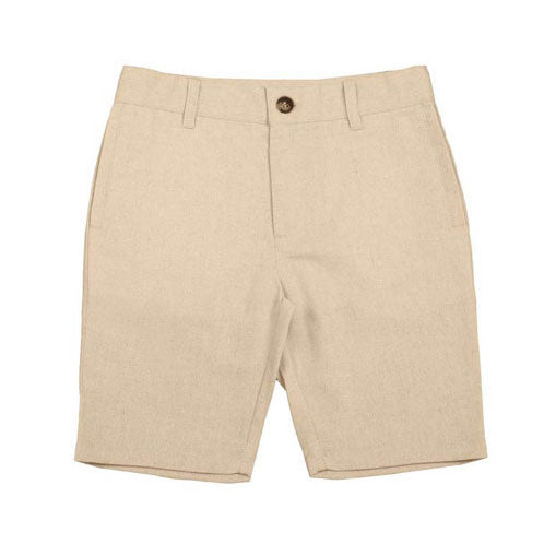 Belati Beige Linen Bermuda