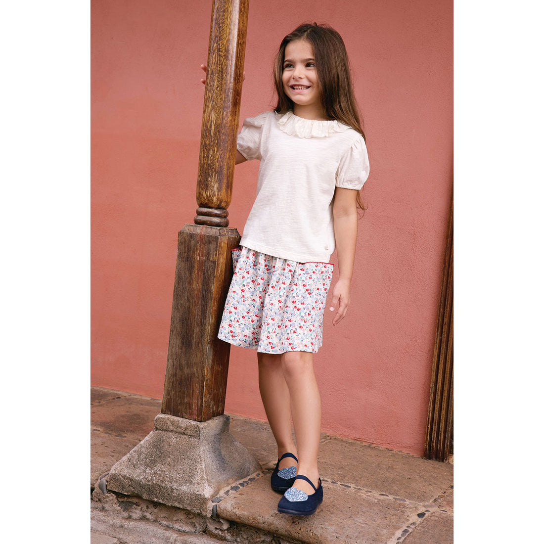 Bonton Elis Floral Ruche Skirt