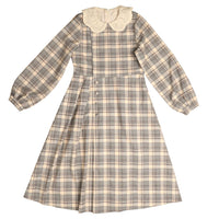 Belati  Blue Plaid Peter Pan Collar Dress