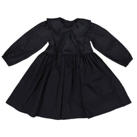 Belati  Navy Ruffled Bow Collar Dress