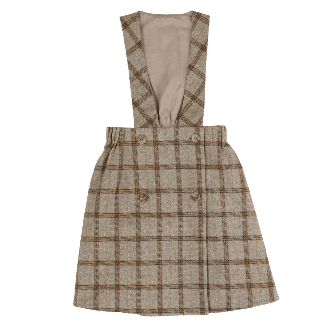 Belati  Light Grey Plaid Suspender Jumper