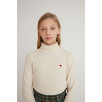 Bebe Organic Natural Heart Pointelle Turtleneck