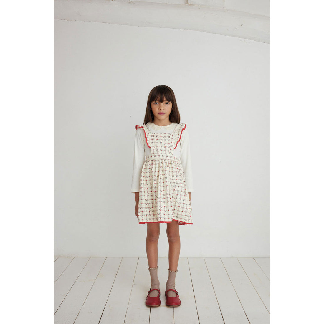 Bebe Organic Geometric Roses Lissy Apron Dress – Ladida