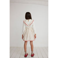 Bebe Organic Geometric Roses Lissy Apron Dress