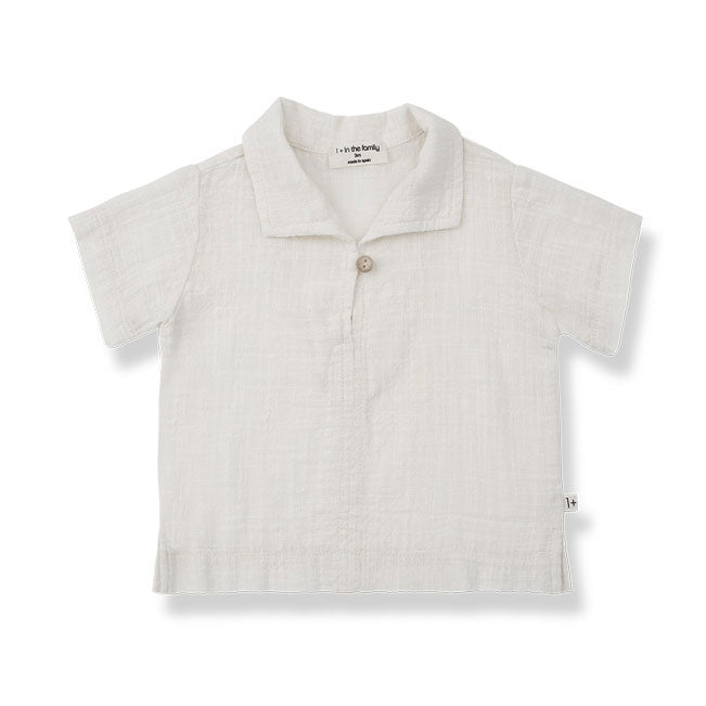 1+ in the Family  Off White Benet Baby Shirt