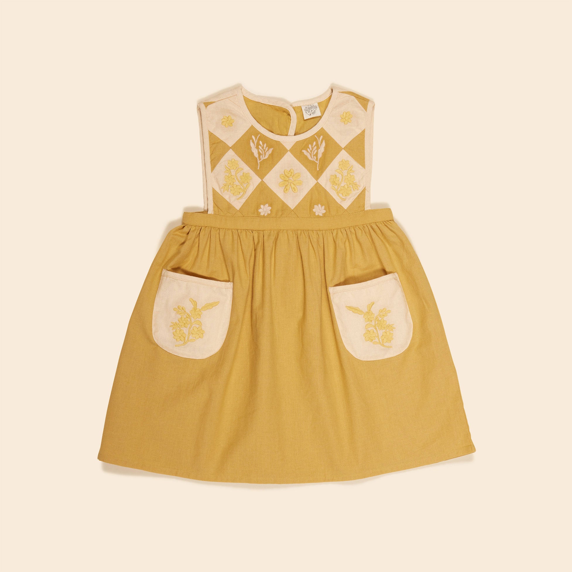 ワンピース Apolina Bibi Panelled Pinafore - Honey Apolina Honey Bibi Panelled Pinafore – Ladida