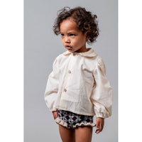 Birinit Ivory Smocked Embroidered Blouse