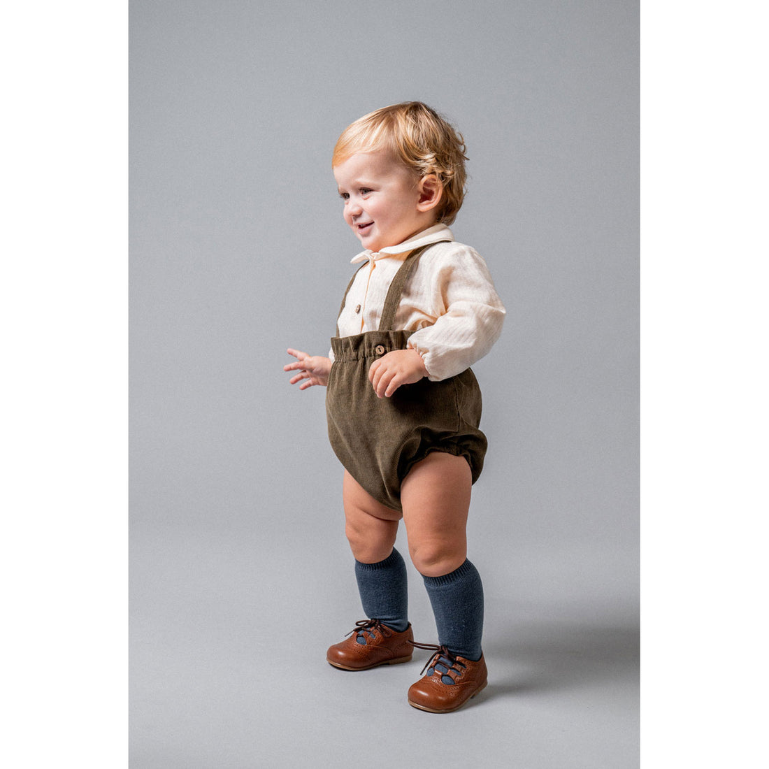 Birinit Khaki Corduroy Straps Bloomer