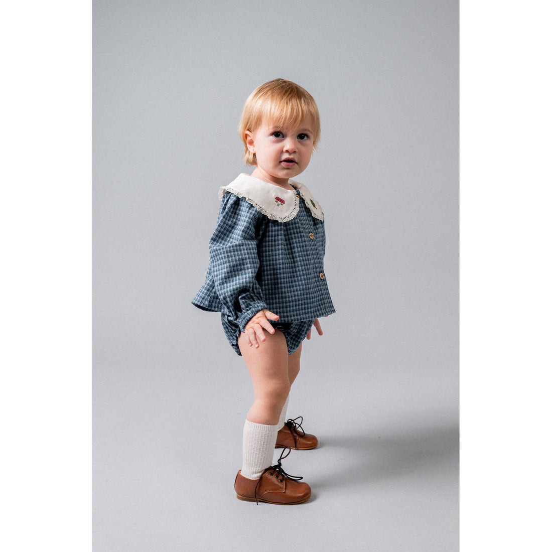Birinit Indigo Gingham High Bloomer
