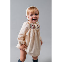 Birinit Ivory Mauve Embroidered Baby Blouse