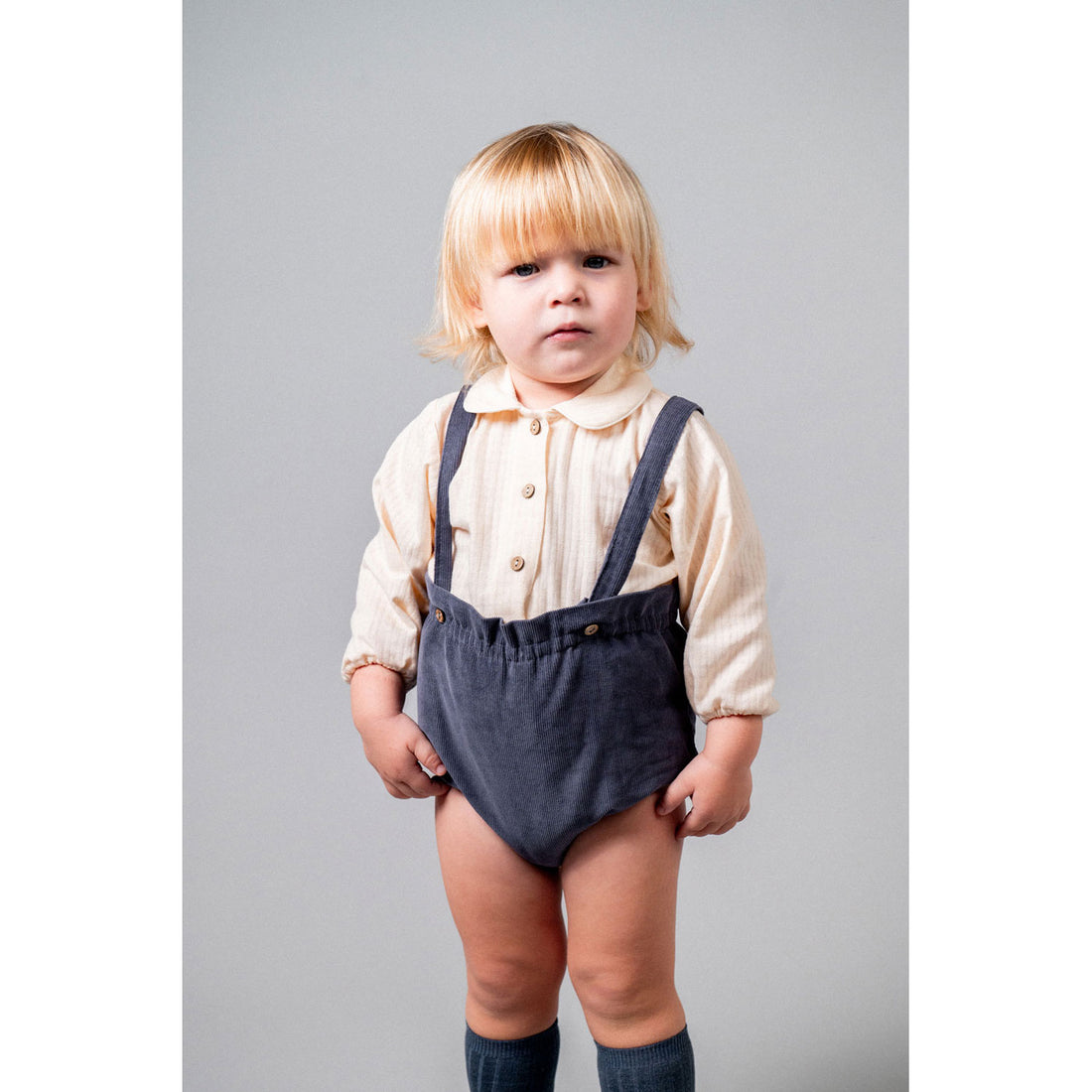 Birinit Storm Blue Corduroy Straps Bloomer