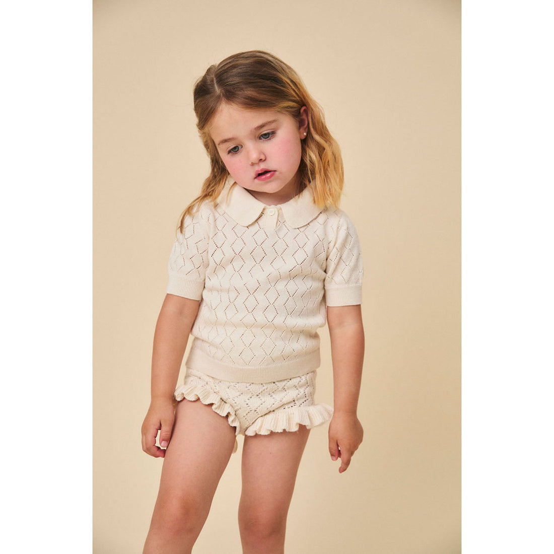 Birinit Ivory Openwork Bloomer Shorts