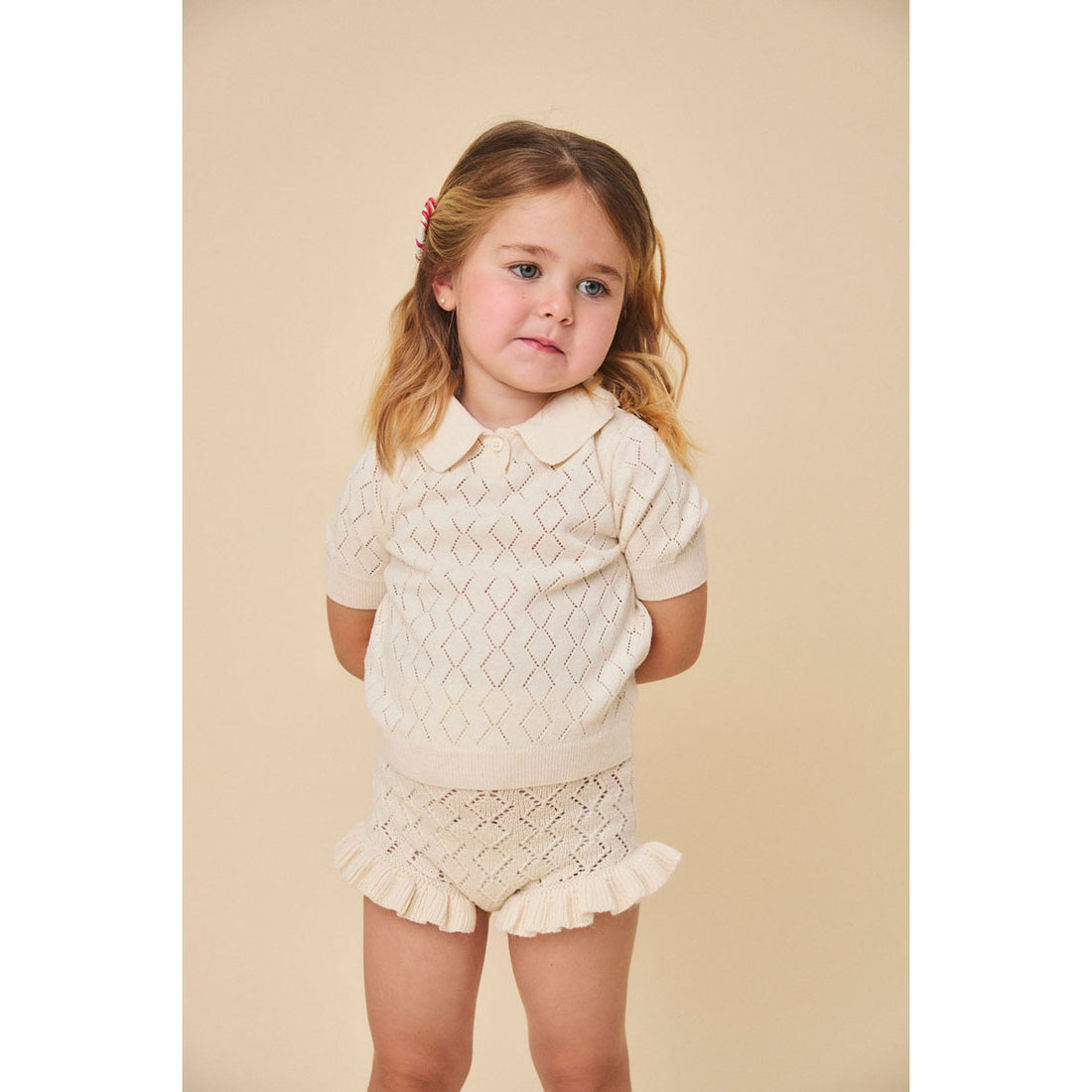 Birinit Ivory Openwork Bloomer Shorts