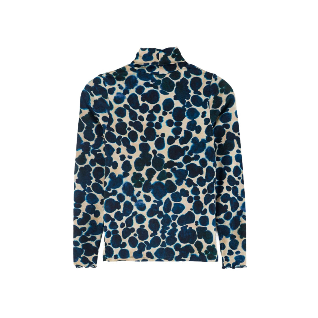 Bellerose Blue Leopard Print Turtleneck