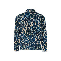 Bellerose Blue Leopard Print Turtleneck