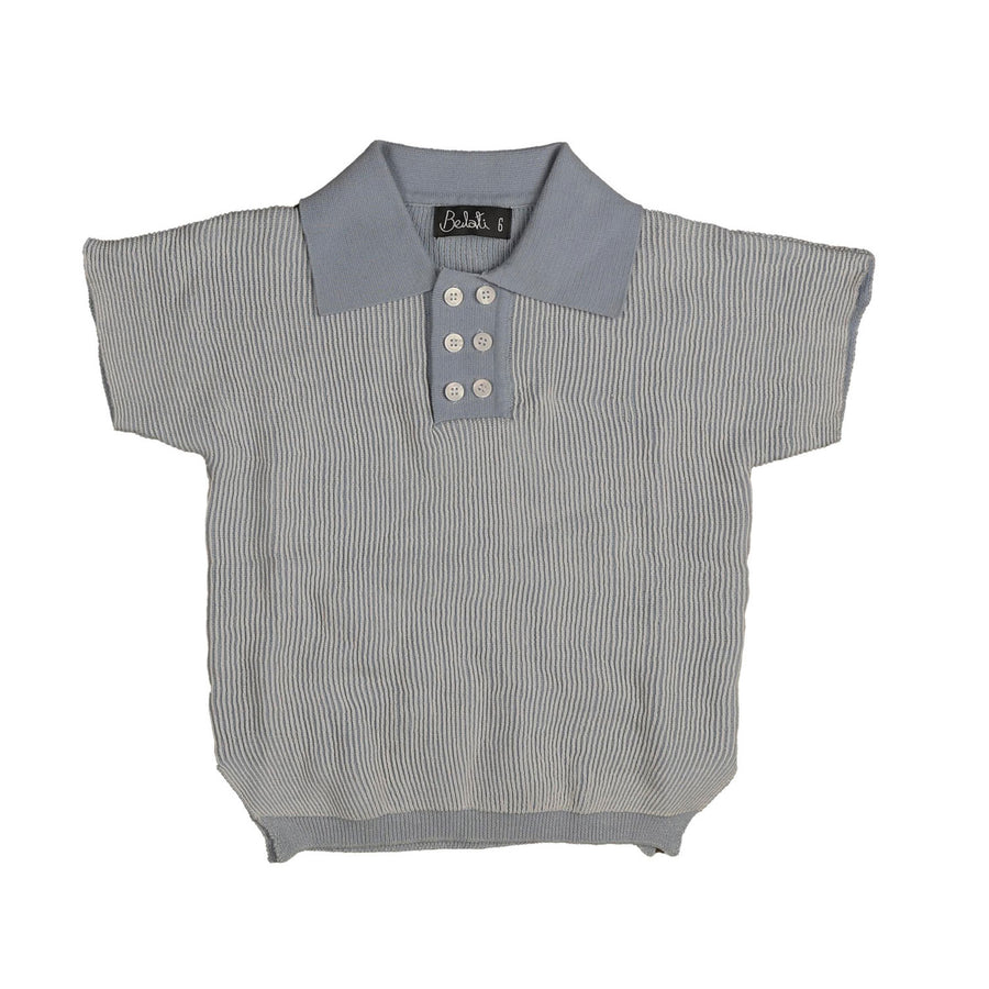 Belati Light Blue Textured Boxy Top