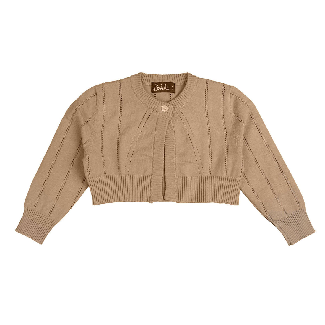 Belati Beige Pointelle Cardigan