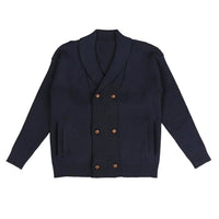 Belati  Navy Double Breasted Cardigan
