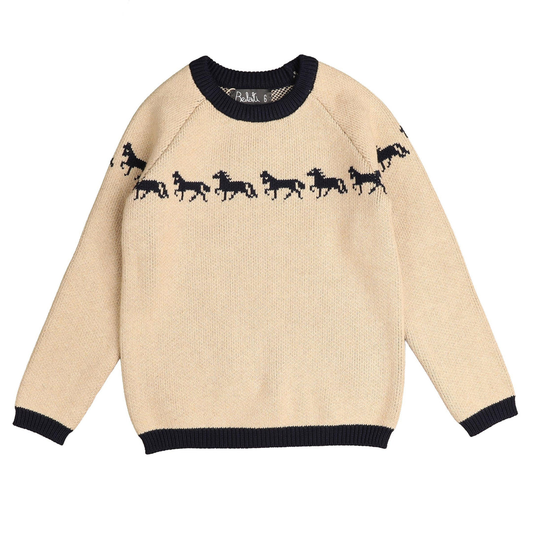 Belati  Stone Jacquard Horse Knit Sweater