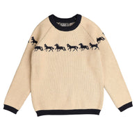 Belati  Stone Jacquard Horse Knit Sweater
