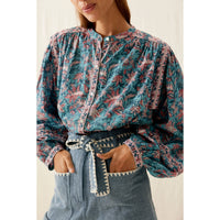 Louise Misha Teal Garden Of Eden Jane Shirt