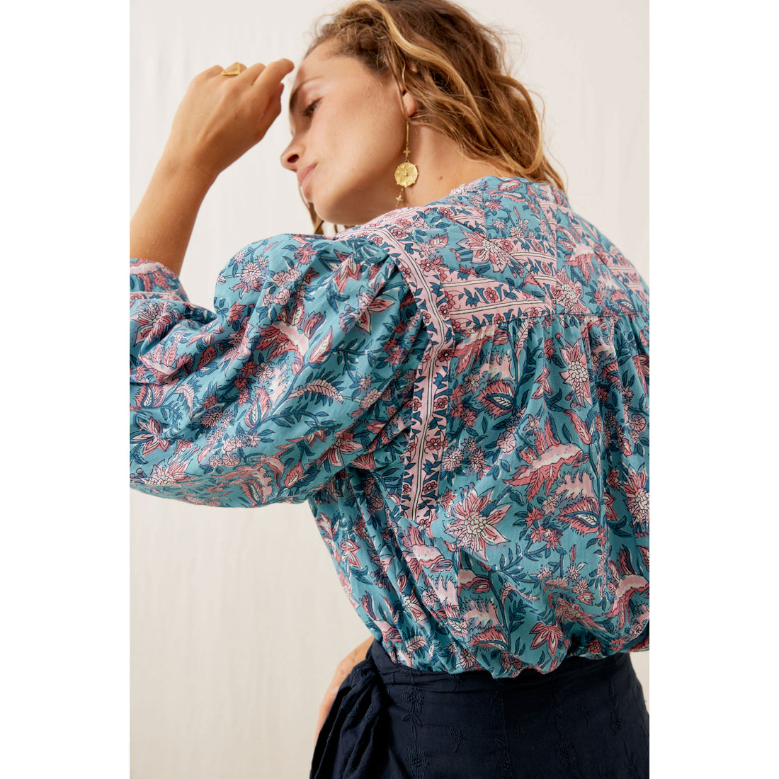 Louise Misha Teal Garden Of Eden Jane Shirt