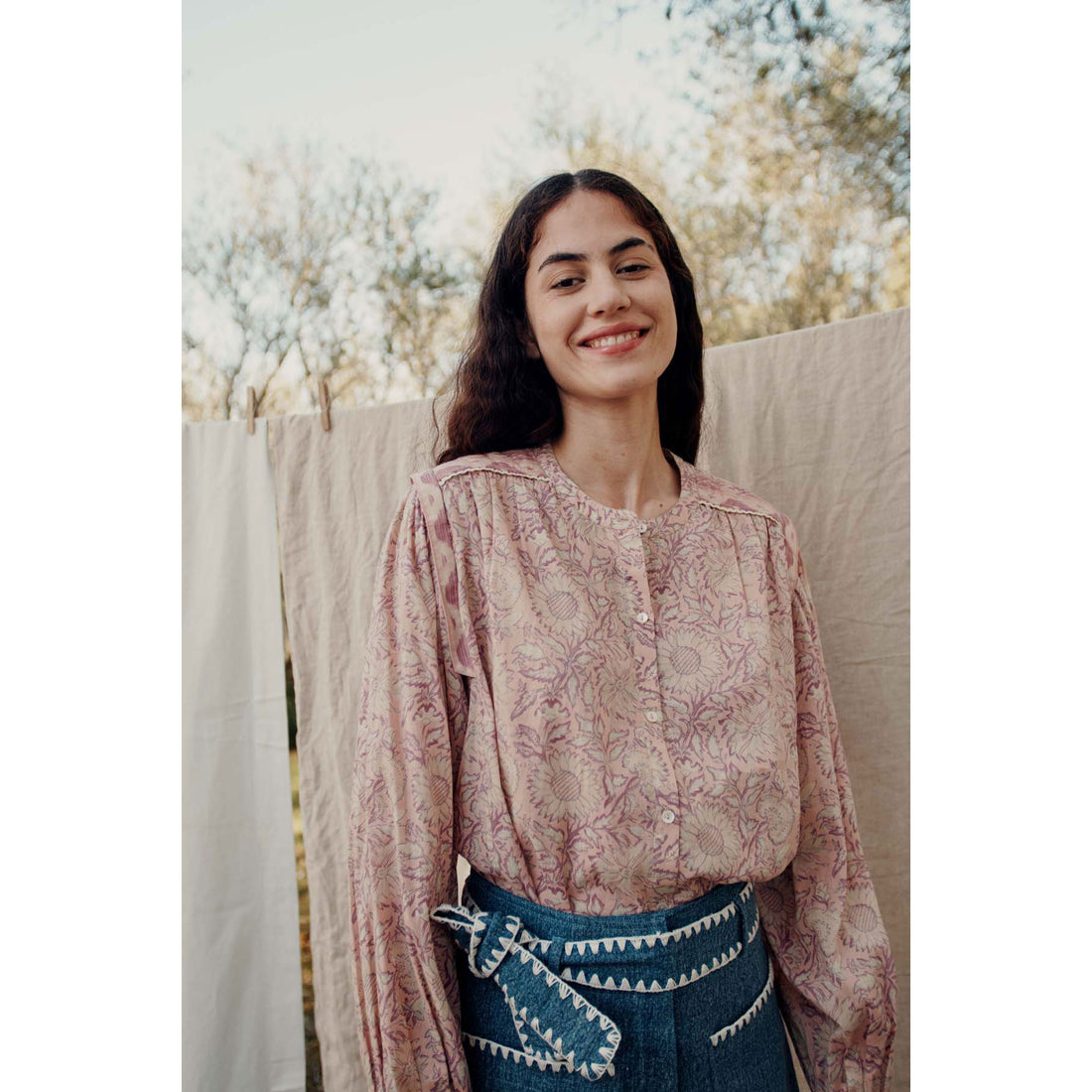 Louise Misha Pink Daisy Garden Jane Shirt