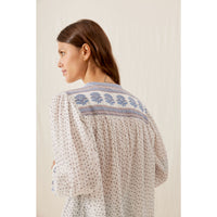 Louise Misha White Cornflower Jeanne Shirt