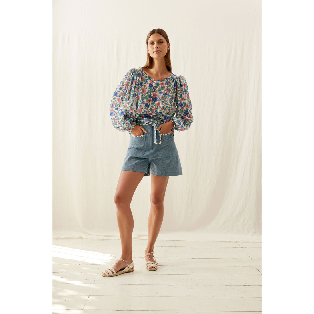 Louise Misha Blue Summer Meadow Marianna Blouse