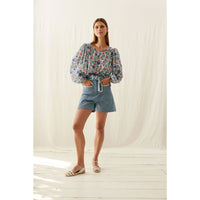 Louise Misha Blue Summer Meadow Marianna Blouse