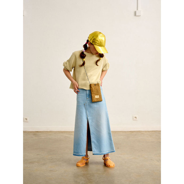 Bellerose Light Blue Bleach Parody Midi Skirt