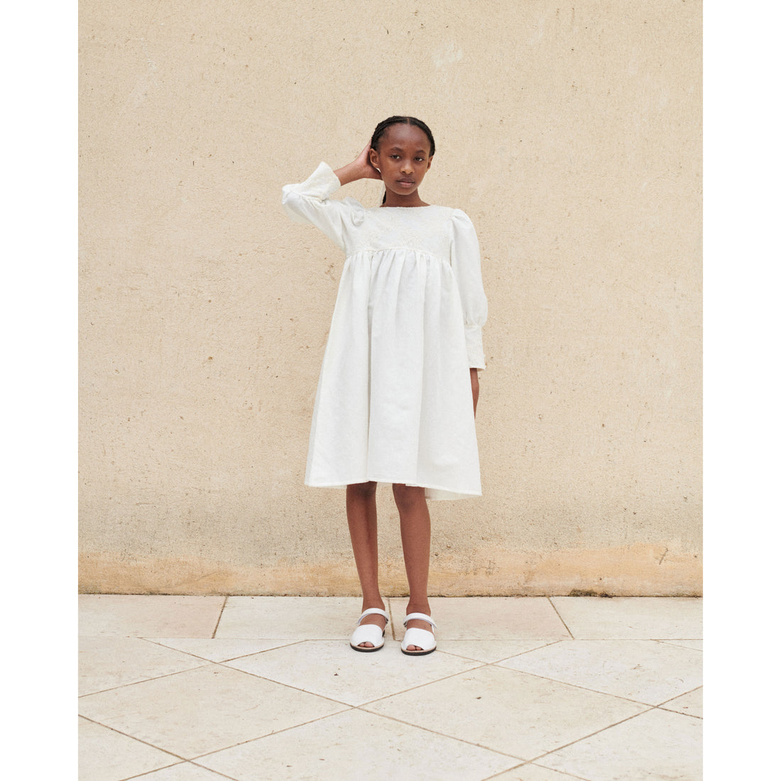 Bebe Organic Antique White Grace Exclusive Dress Ladida Bebe Organic Antique White Grace Exclusive Dress Ladida
