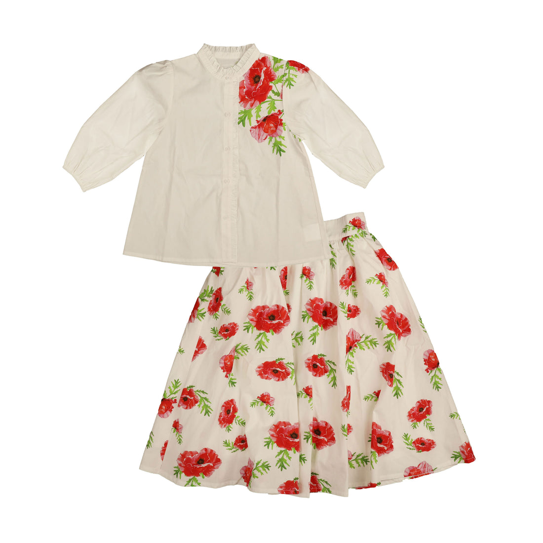 Belati Coral Flower Print Skirt Set