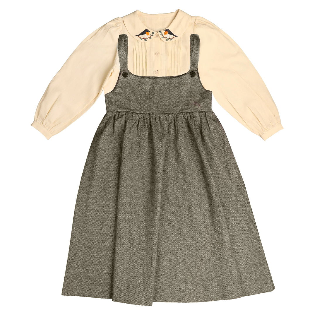 Belati  Olive Bird Embroidered Jumper Set