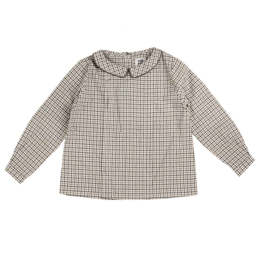 Belati Charcoal Plaid Peter Pan Neck Shirt