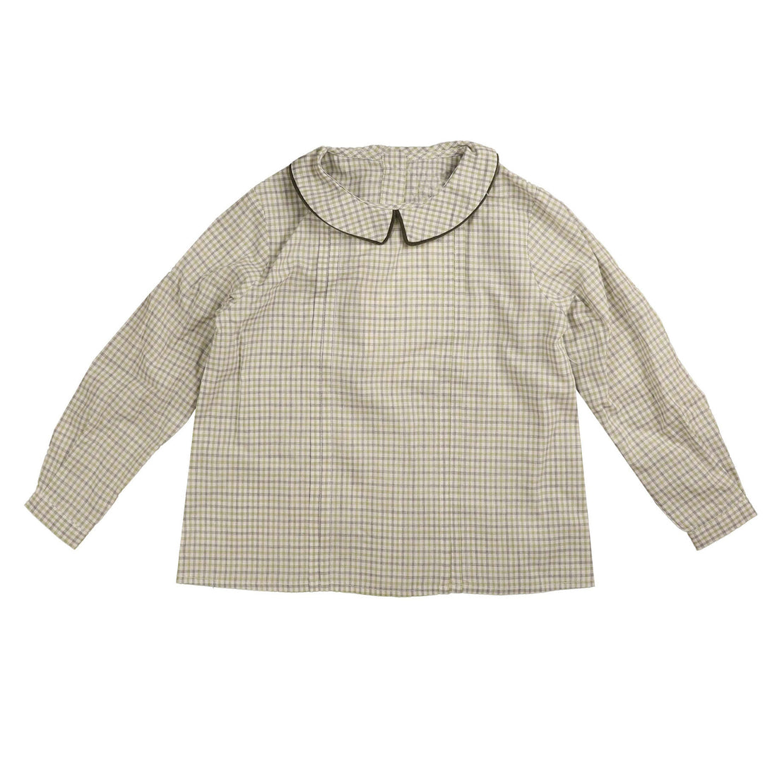 Belati Green Plaid Peter Pan Neck Shirt