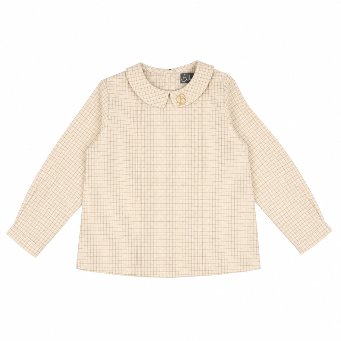 Belati  Brown Peter Pan Collared Plaid Shirt