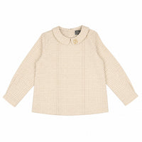 Belati  Brown Peter Pan Collared Plaid Shirt