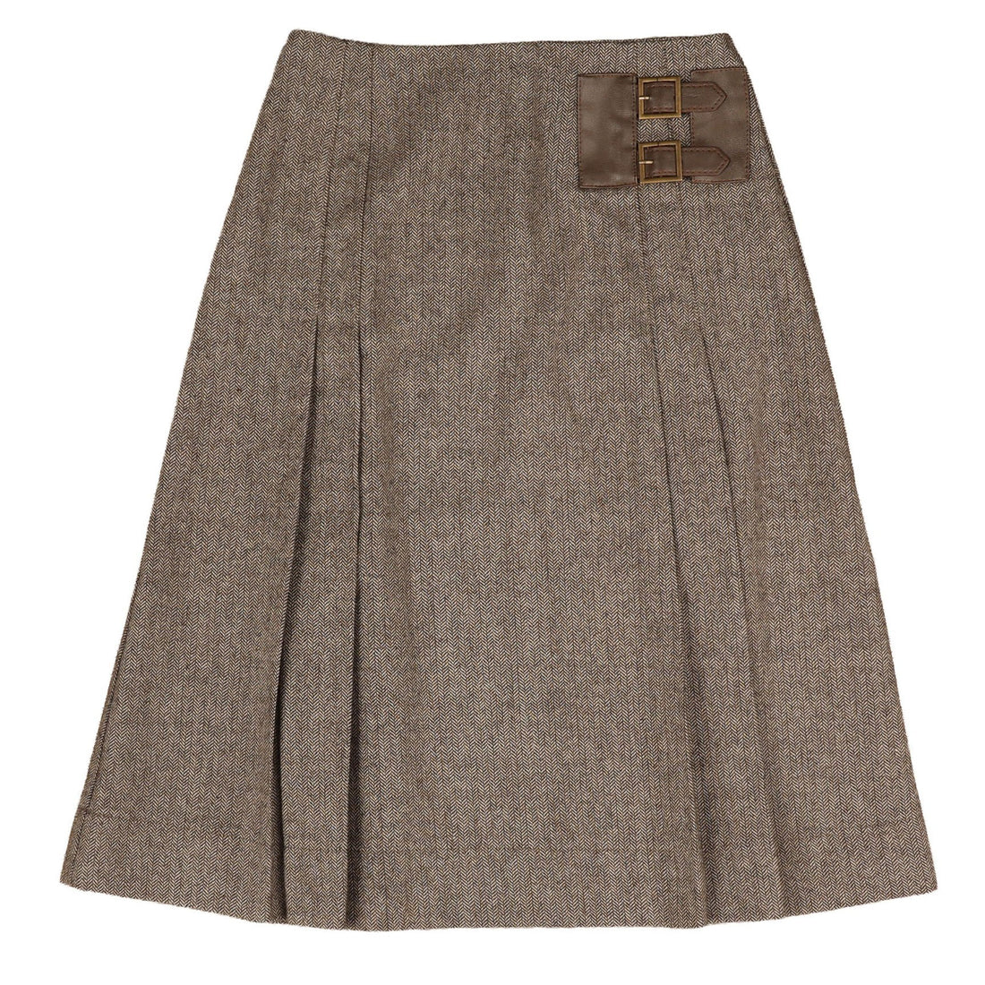 Belati  Brown Pleated Skirt