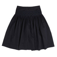 Belati  Navy Smocked Taffeta Skirt