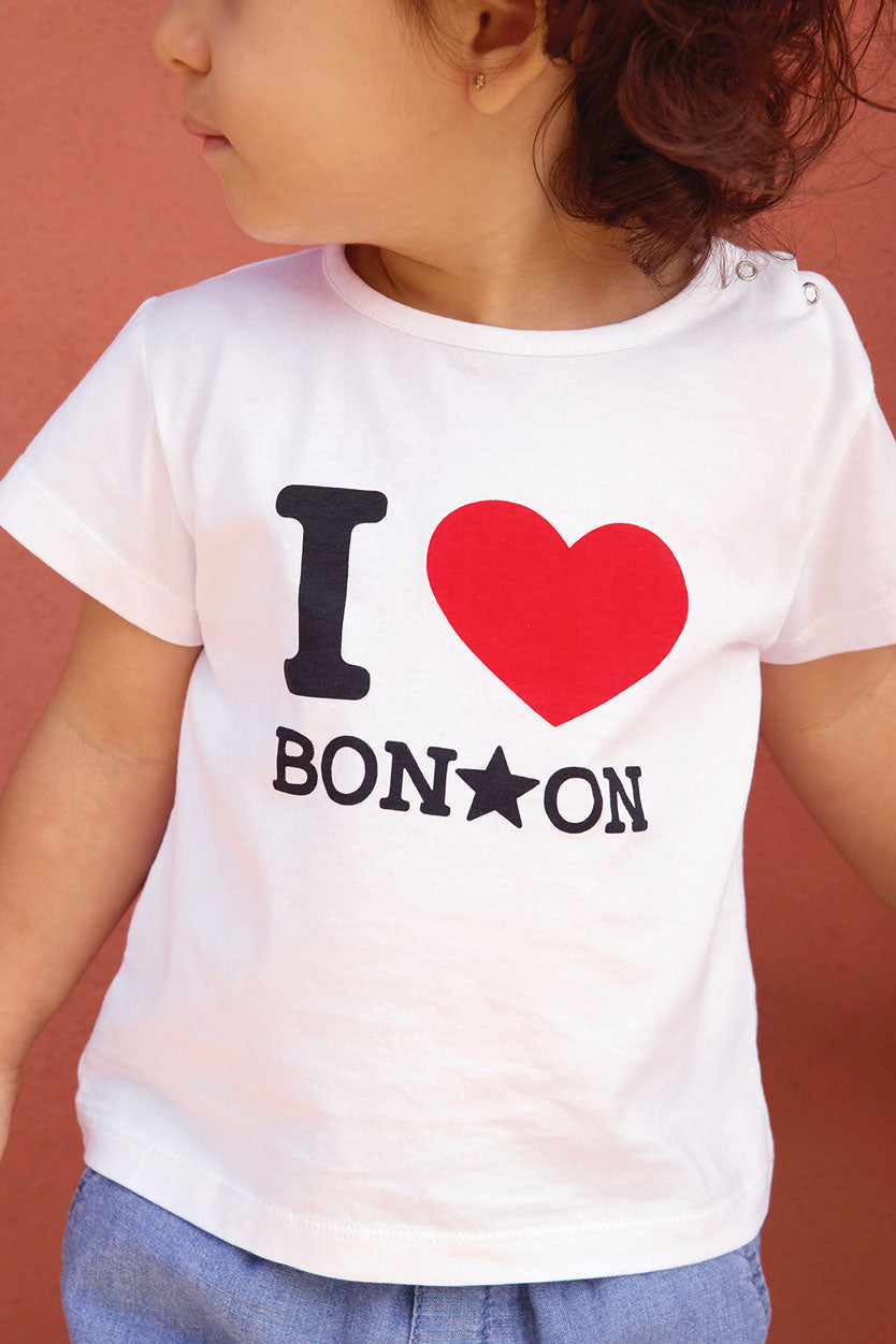 Bonton White I  Love Tee