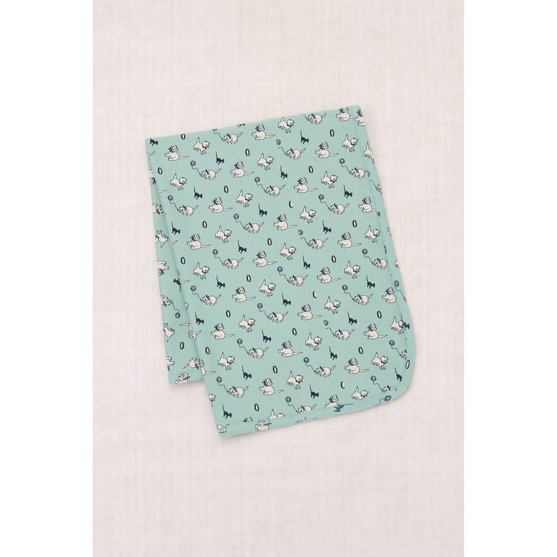 Misha and Puff Sage Cat & Mouse Baby Blanket