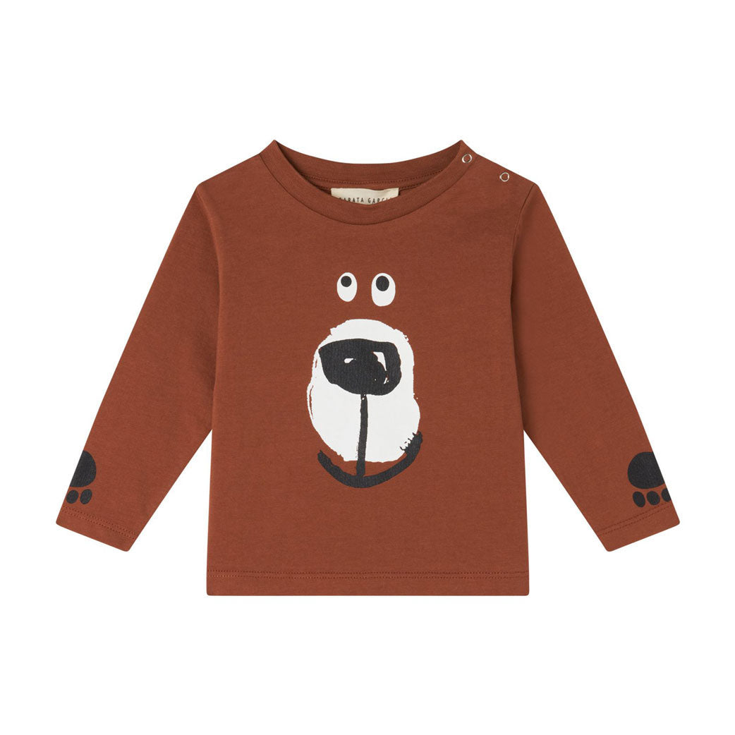 Stella Mccartney Brown Hiding Bear Baby Tee