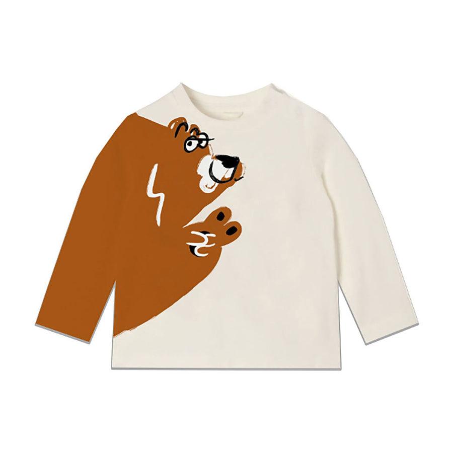 Stella Mccartney White Hiding Bear Baby Tee