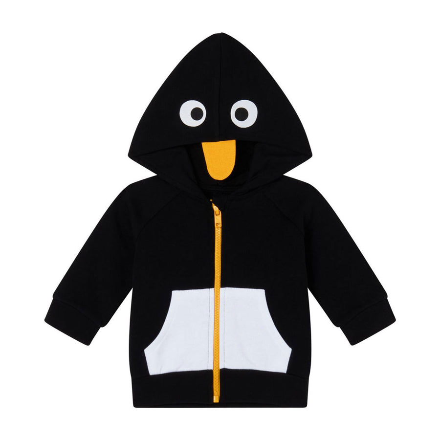 Stella Mccartney Black Penguin Face Baby Zip Up Hoodie Ladida