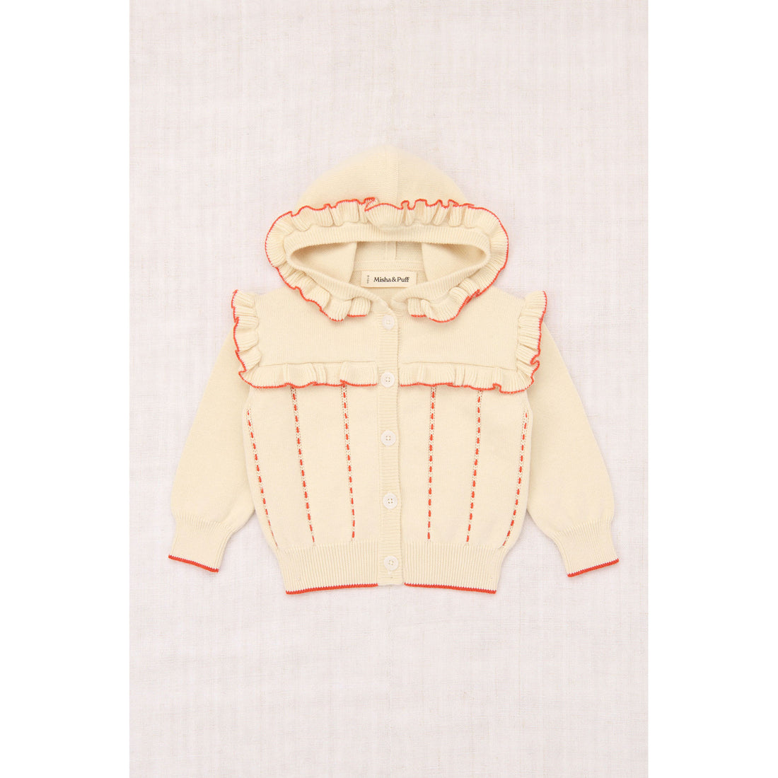 Misha and Puff String Hooded Ruffle Baby Cardigan