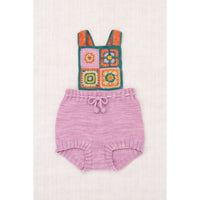 Misha and Puff Hazy Lilac Crochet Afghan Romper