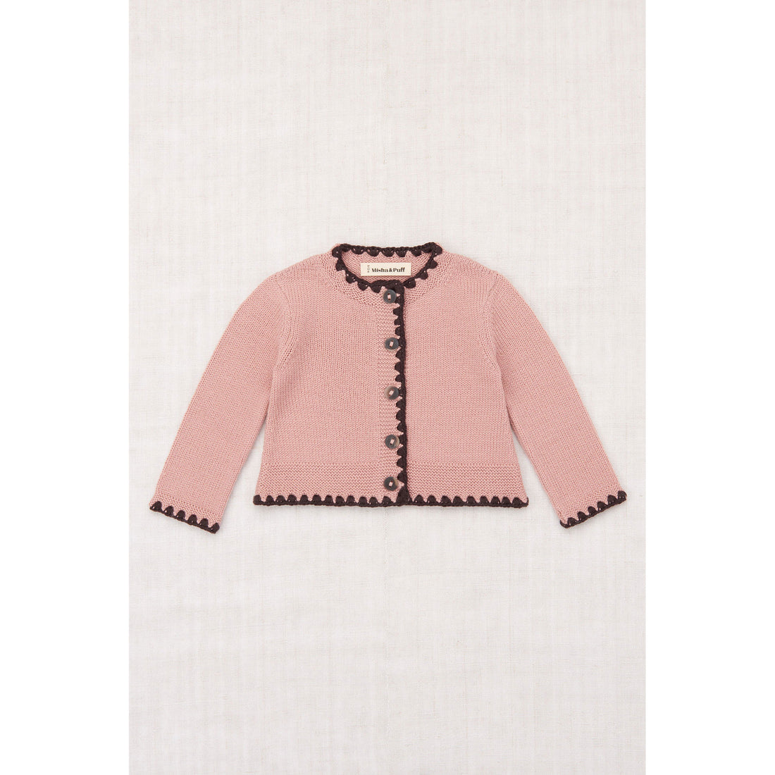 Misha and Puff Rosette Baby Crochet Trim Darling Cardigan